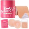 Boob Tape Beige Boobytape for Breast Lift and Push Up A G Cup Breathable Breast Tape with 2 Gentle Silicone Nipple Covers 8 Fashion Tapes Sticky Water