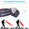 2Packs Rechargeable Motion Sensor Headlamp 6 Light Modes Headlight Torch Flashlight for Fishing Running Camping Hiking