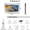 SYLVOX 32 inch Bathroom TV, 1080P Smart Mirror TV Google System NTSC & ATSC Tuner Support WiFi Bluetooth 500 nits High Brightness, IP66 Waterproof TV